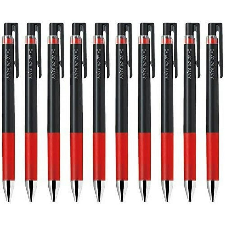 Pilot juice up 03 Retractable Gel Ink Pen, Hyper Fine Point 0.3mm, Red Ink,  Value Set of 10 
