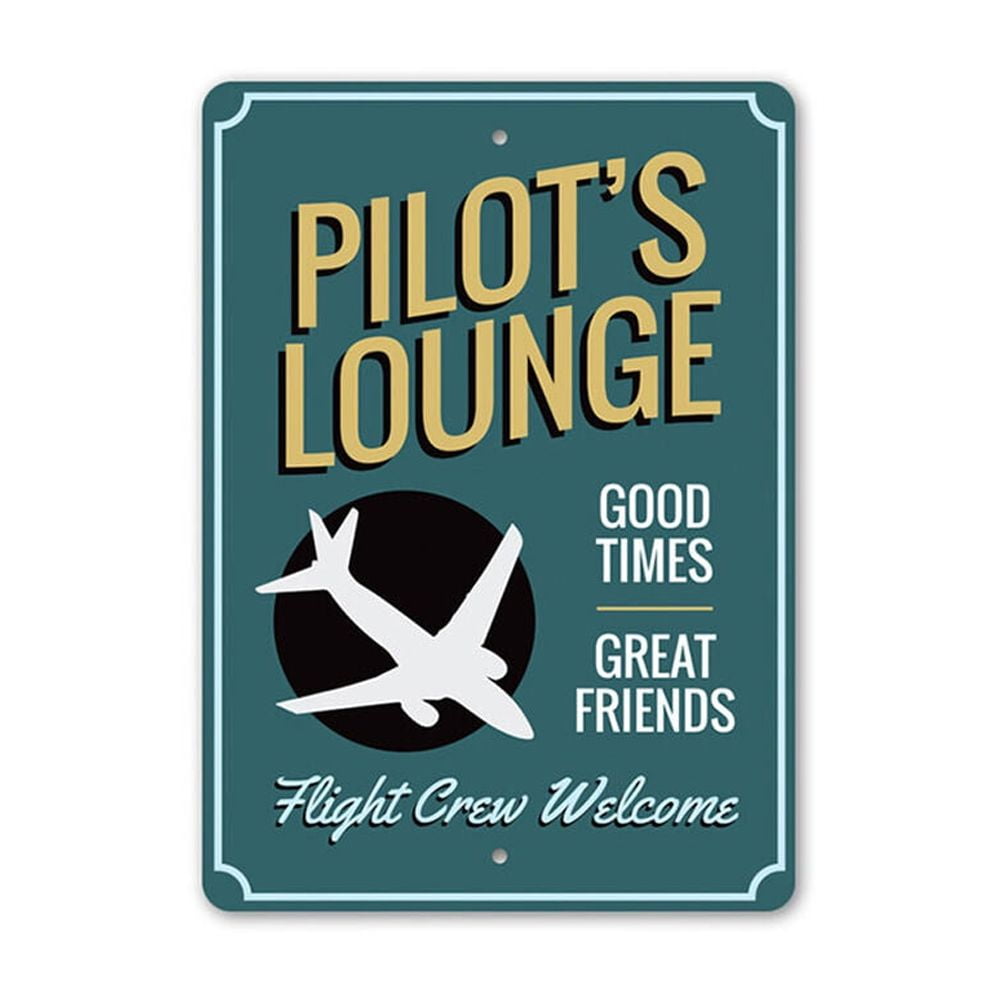 Pilot's Lounge Welcome Sign Pilot Sign Aviation Sign Hangar Sign 8 x 12 ...