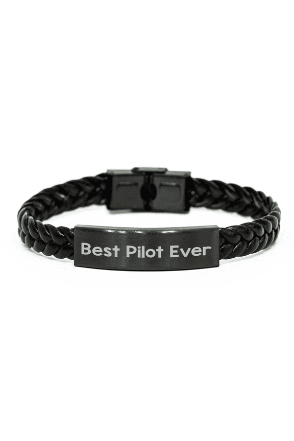 Pilot's Proud Interlaced Leather Bracelet, Funny Quote Gifts for Men, Father's Day Unique Gifts from Friends and Family