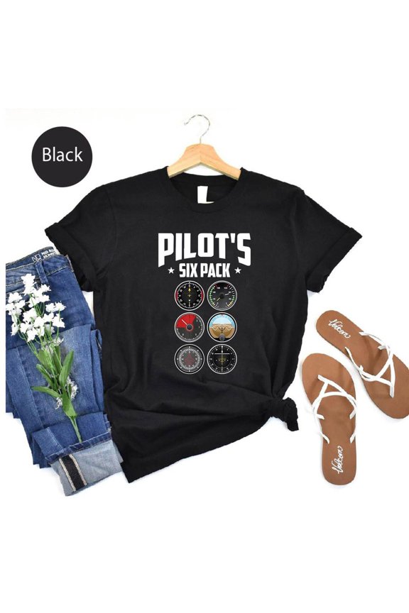 Pilot's Six Pack T-Shirt: Aviation Instrument Tee, AvGeek Gift TSHIRT All Size S-5XL