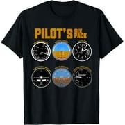 Pilot's Six Pack T-Shirt | Flight Instruments Aviation Shirt