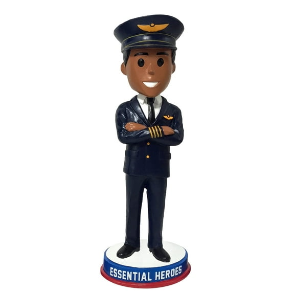 Pilots Air Traffic Controller Airport Essential Heroes Bobblehead Male Dark