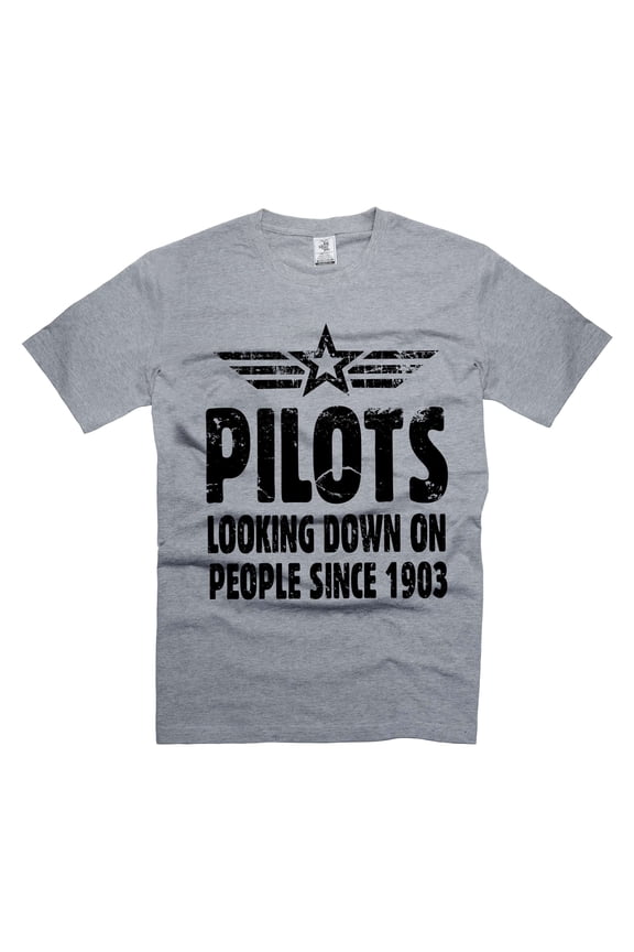 Pilots Looking Down Shirt Funny Pilot Tee Shirt Pilot Joke Shirt Aviation Shirts Pilot Birthday Gif (Small Grey)