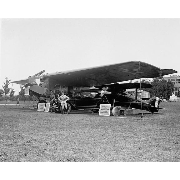Pilots Oakley Kelly and John Macready - 12x18 Inch Laminated Aviation Poster - Stunning Detail and Bold Colors