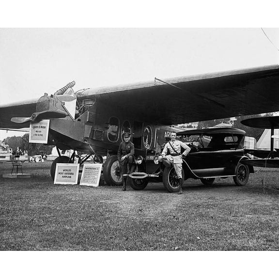 Pilots Kelly with Macready with Aircraft Style - A - 20x30 Inch Laminated Aviation Poster - Stunning Detail and Bold Colors