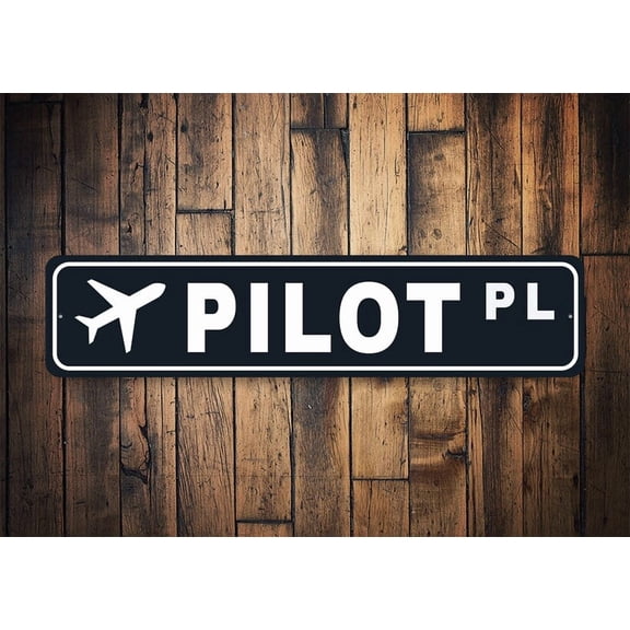 Pilots Place Sign Airplane Lover Sign For Pilot Decor For Pilot Pilot Gifts Pilot Lounge Pilots Plane - Decorations - Size: 16 x 4 Inches