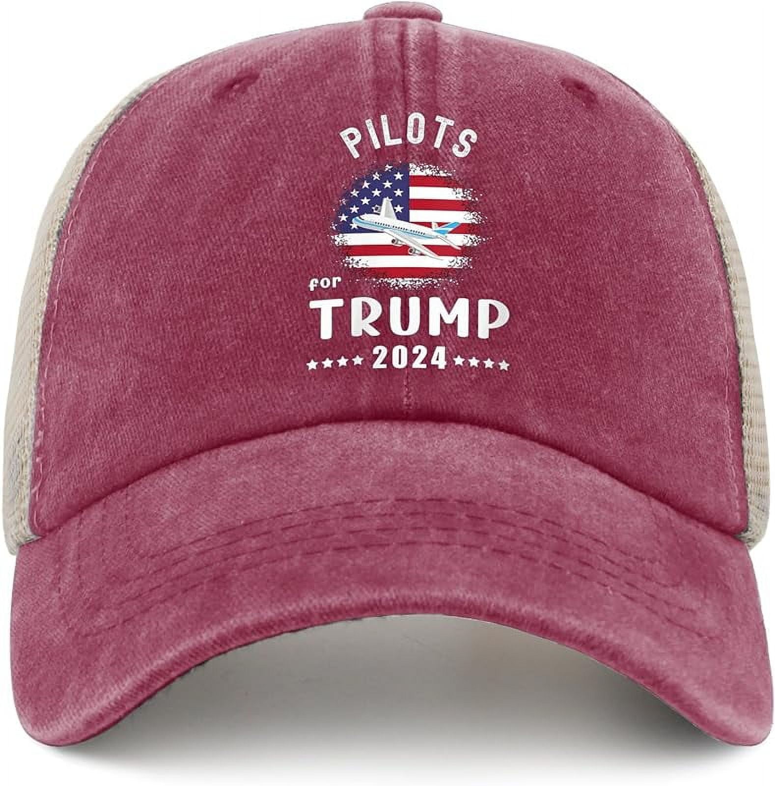 Pilots for Trump 2024 Hats for Men Baseball Humor Trucker Womens Black  Travel Hats Gift Hat Slogan Hat Camping Hat