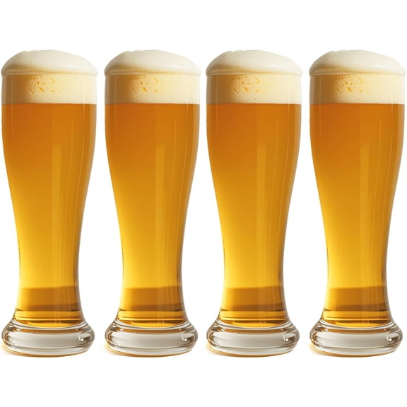 Pilsner Beer Glasses,19oz Bar Glassware,Glasses Drinking Set,Pint Glasses Set of 4, Classics Craft Beer Cups, Mugs and Beer Glasses for Home Kitchen Entertainment