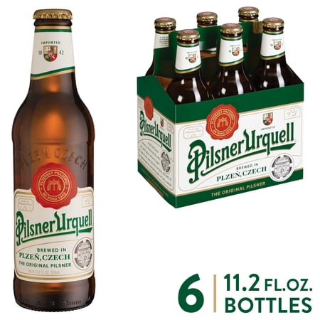 Pilsner Urquell Import Pilsner Beer, 6 Pack, 330 ml Glass Bottles, 4.4% ABV