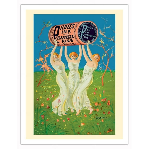 Pilules Pink Pills for Pale People (Pour Personnes Pâles) - Vintage French Advertising Poster by Leonetto Cappiello c.1910 - Fine Art Matte Paper Print (Unframed) 20x26in