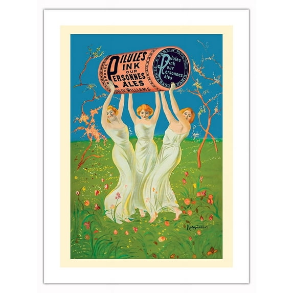 Pilules Pink Pills for Pale People (Pour Personnes Pâles) - Vintage French Advertising Poster by Leonetto Cappiello c.1910 - Fine Art Matte Paper Print (Unframed) 18x24in