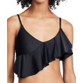 thumbnail image 1 of PilyQ BLACK Midnight Carmen Ruffle Bikini Swim Top, US D, 1 of 6