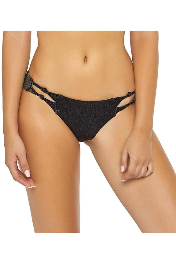 BLACK Twilight Knot Bikini Swim Bottom, US Small