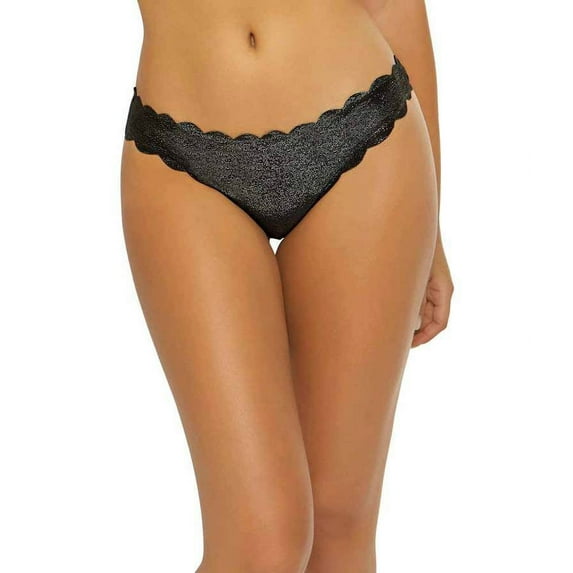 PilyQ BLACK Twilight Reversible Seamless Wave Full Cut Swim Bottom, US Small