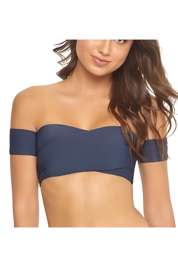 BLUE Poseidon Layla Off Shoulder Bikini Swim Top, US Large