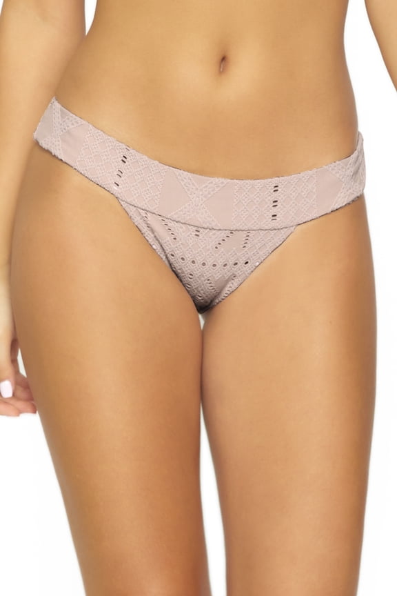 BLUSH Thick Banded Brazilian Bikini Swim Bottom, US Large