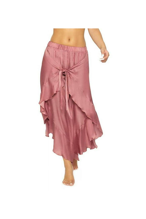 DUSTY ROSE Ruffle Tie Pant Cover-up, US Medium/Large