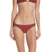 PilyQ HENNA Ruched Cheeky Bikini Swim Bottom, US Large