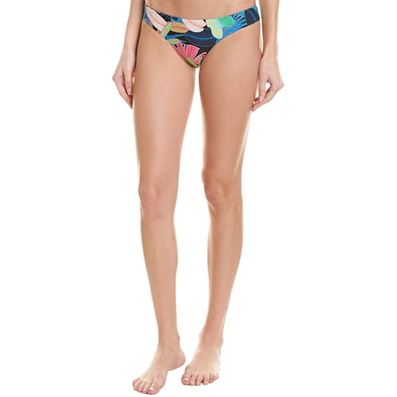 PilyQ MULTI Ariala Basic Ruched Full Cut Bikini Swim Bottom, US Large