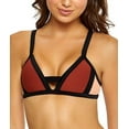 thumbnail image 1 of PilyQ MULTI Papaya Color Block Keyhole Banded Bikini Swim Top, US Medium, 1 of 8