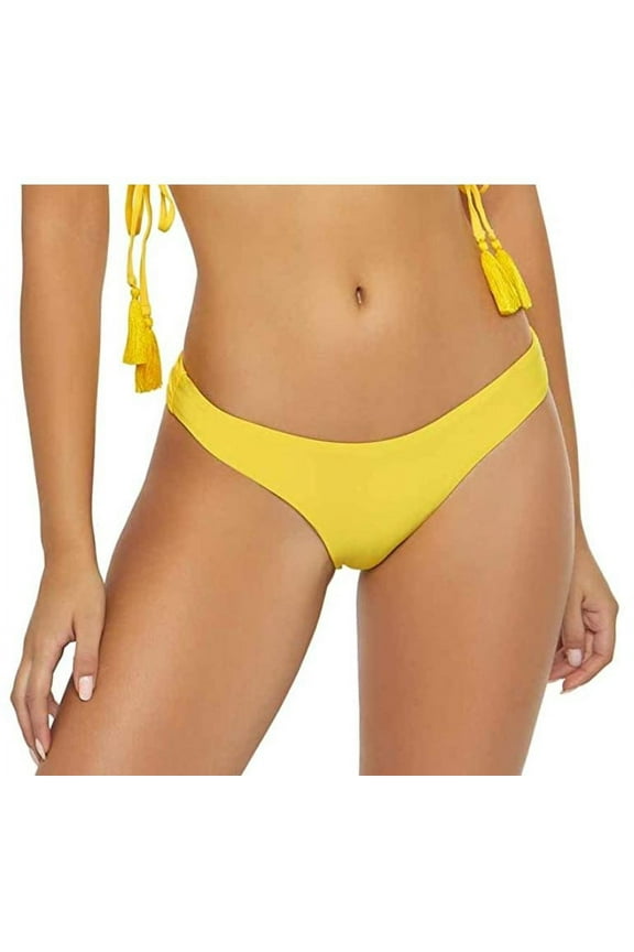 Women's Marigold Solids Brazilian Bikini Bottom, Large