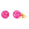 thumbnail image 1 of Pim: 8mm Mimosa Pink Synthetic Opal Ball Stud Post Earrings 14-20 Gold Filled, 1 of 3