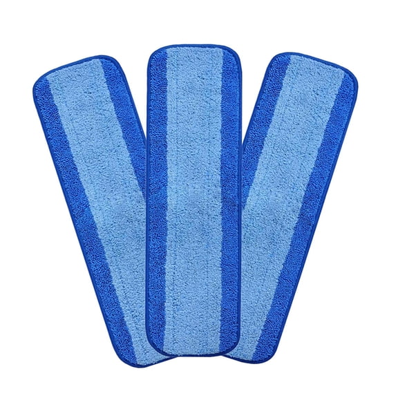 Pimea 3 Pack Microfiber Flat Mop Cleaning Pads, Dry & Wet Use, Washable Reusable Replacement Cloths for Hard Floors