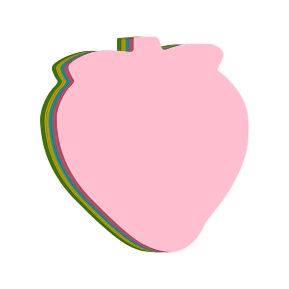 Pimea Adorable Strawberry Shaped Sticky Notes, 2.76" x 2.76", Assorted Colors, 6 Pads x 100 Sheets Self-Stick Memo Pads