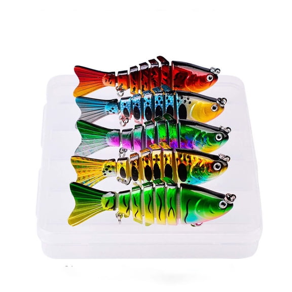 Pimea Fishing Lures 7 Segment Fishing Swimbait Bass Lures for Freshwater Saltwater, Lifelike Multi Jointed Swimbait, Slow Sinking Swimming Lure, Animated Lure Hard Bait Trout Perch Pike Fishing