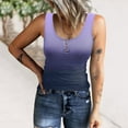 thumbnail image 1 of Pimelu Tank Top for Women Womens Summer Tops 2024 Trendy Gradient Print Button up Slim Fit Sleeveless Tunic Shirts U Neck Comfy Knitted Ribbed Tank Tops Tank Top for Women, 1 of 6