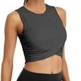 thumbnail image 1 of Pimelu Tank Top for Women Workout Tops for Women Casual Solid Breathable Sports Yoga Cropped Tank Tops Summer Plus Size Round Neck Sleeveless Shirt Blouses Tank Tops, 1 of 7