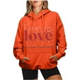 thumbnail image 1 of Pimelu Valentine Sweater for Women Womens Valentines Day Hooded Sweatshirts Oversized Pocket Drawstring Pullover Hoodies Tops Trendy Love Letter Print Sweatshirts, 1 of 6