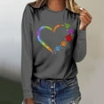 thumbnail image 1 of Pimelu Valentines Day Shirts Women Spring Tops for Women Loose Long Sleeve Round Neck Casual Pullover Blouses Valentines Trendy Dog Paws Heart Print Tshirts, 1 of 5