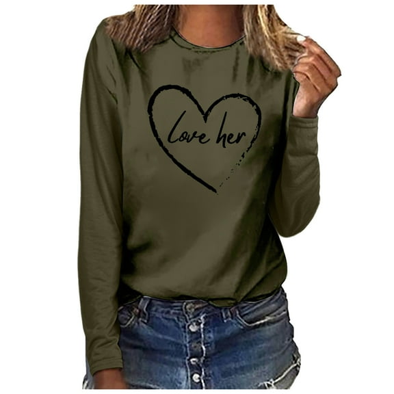 Pimelu Valentines Day Shirts for Women,Women's Tees Shirts,Cute Sport Vintage Oversized Sweatshirt for Women Plus Size Round Neck Long-Sleeve Pullover Women Tees Heart Paws Print Lightweight Pullover