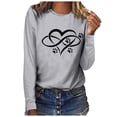 thumbnail image 1 of Pimelu Valentines Day Shirts for Women,Women's Tees Shirts,Cute Sport Vintage Oversized Sweatshirt for Women Plus Size Round Neck Long-Sleeve Pullover Women Tees Heart Paws Print Lightweight Pullover, 1 of 3