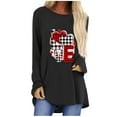 thumbnail image 1 of "Pimelu Valentines Day Shirts for Women,Womens Heart Sweater,Womens Valentines Sweater Fashion Heart Print Pullover Tunic Blouses Spring Ladies Girls Long Sleeve Crewneck Hem Tee Tops", 1 of 3