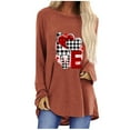 thumbnail image 1 of "Pimelu Valentines Day Shirts for Women,Womens Heart Sweater,Womens Valentines Sweater Fashion Heart Print Pullover Tunic Blouses Spring Ladies Girls Long Sleeve Crewneck Hem Tee Tops", 1 of 3