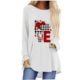 thumbnail image 1 of "Pimelu Valentines Day Shirts for Women,Womens Heart Sweater,Womens Valentines Sweater Fashion Heart Print Pullover Tunic Blouses Spring Ladies Girls Long Sleeve Crewneck Hem Tee Tops", 1 of 3