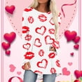 thumbnail image 1 of Pimelu Valentines Day Shirts Women Womens Valentines Day Tops Spring Long Sleeve Crewneck Pullover Tunic Blouses Fashion Heart Print Graphics Valentine Day Sweater Sweatshirts, 1 of 5