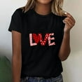 thumbnail image 1 of Pimelu Valentines Shirts for Women Shirts for Women Summer Tops for Women Valentines Day Fashion Love Letter Print Loose Fit Tees Ladies Crewneck Short Sleeve Comfy Blouses, 1 of 6