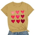 thumbnail image 1 of Pimelu Valentines Shirts for Women Womens Tops Valentine Shirts for Women Summer Plus Size Short Sleeve Basic Fit Tee Tops Ladies Fashion Heart Print Round Neck Blouses, 1 of 3