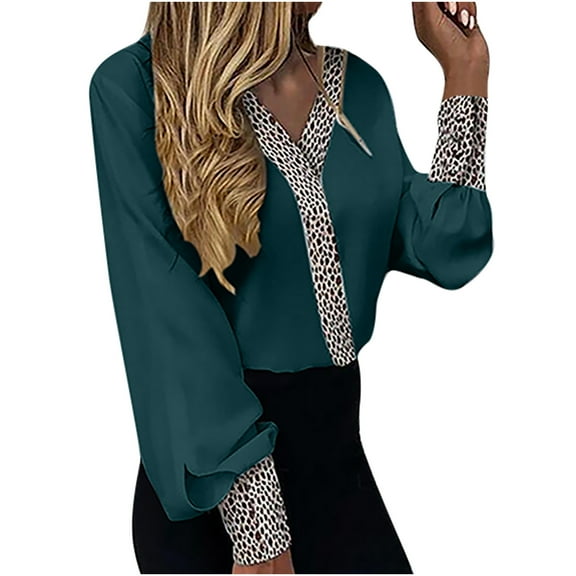 Pimelu Women Tops Dressy Casual Long Sleeve, Womens V Neck Lace Shirts Puff Sleeve Button Down Casual Floral Stars Print Blouses Tops Elegant Work Office Business Tunics Fall Female