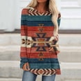 thumbnail image 1 of Pimelu Womens Long Sleeve Shirts Western Graphics Print Fit Tops Fall Casual Fashion Round Neck Blouses Crewneck Sweatshirt Pullover Tops Ladies Girls Blouses, 1 of 5