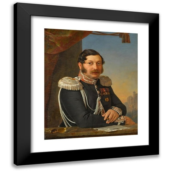 Pimen Nikitich Orloff 15x17 Black Modern Framed Museum Art Print Titled - Portrait of Fedor Chernyshev (1845)