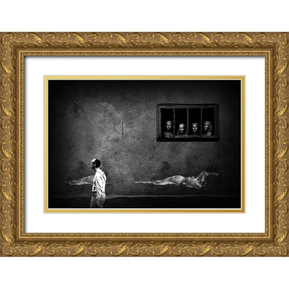 Pimenta, Jorge 24x17 Gold Ornate Wood Framed with Double Matting Museum Art Print Titled - Eyes Without A Face