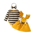 thumbnail image 1 of Pimfylm Baby Girl Clothes Fall Winter Outfits,Fall And Winter Long Sleeved Tops And Pants Set Cartoon Bear Triangle Crawl Suit Waist Bow Print Pants, 1 of 9