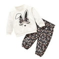 thumbnail image 1 of Pimfylm Baby Girl Clothes Fall Winter Outfits,Toddler Kids Girls 1/2 Sleeve Off Shoulder T Shirt Tops Hole Denim Jeans Long Pants 2PCS Outfits Set 1-6 Years, 1 of 7