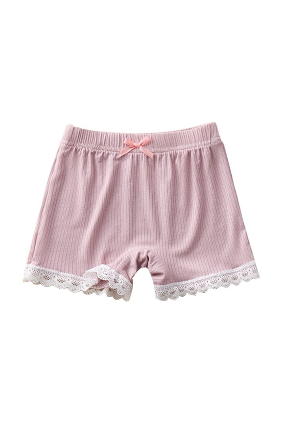 Baby Girls Bike Shorts Little Girls Summer Insurance Underpants Layer Front Crotch Bottoming Shorts For Women Solid Color Black Pants Girl Size for 3-4 Years,Pink