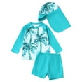 thumbnail image 1 of Pimfylm Boy Swimsuit Set Kids Short Sleeve Sunsuit Swimwear Boys Two Piece Rash-Guard-Sets Dinosaur Pattern Blue,Size for 18-24 Months, 1 of 7
