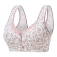 thumbnail image 1 of Pimfylm Bras for Women, Plus Size Bra, Comfortable Convenient Front Close Button Cotton Bras Buckle(Pink,80B), 1 of 5